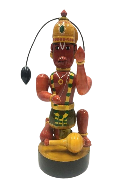 Wooden Lord Hanuman Doll Special Big (Height – 25.5 cm) -  Shree Channapatna Toys