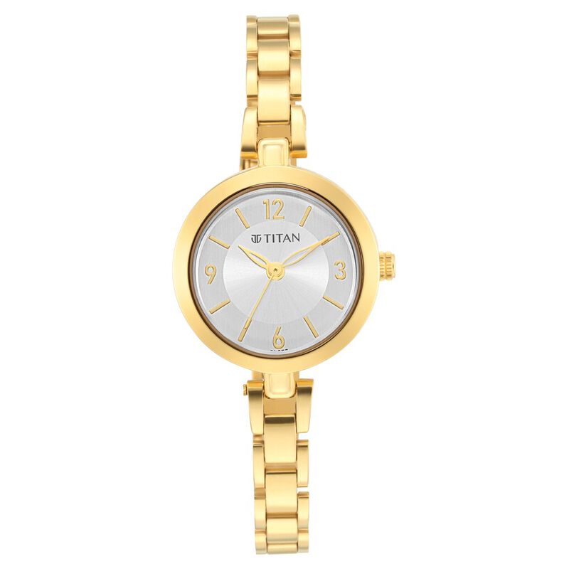 Titan Lagan Silver Dial Analog Metal Strap Watch for Women