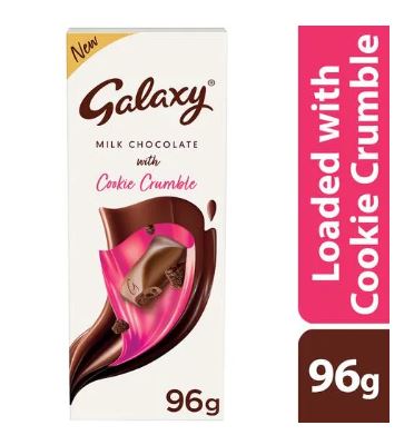 Galaxy Smooth Milk Chocolate Bar With Cookie Crumble, 50 g
