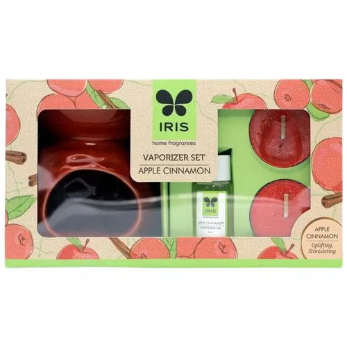 Cycle  IRIS Apple CinnamonFragrance Vaporizer 5 ml oil  and 2 Tealights Set, 4 N