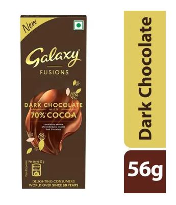 Galaxy Fusions Dark Chocolate Bar With 70% Cocoa, 110 g