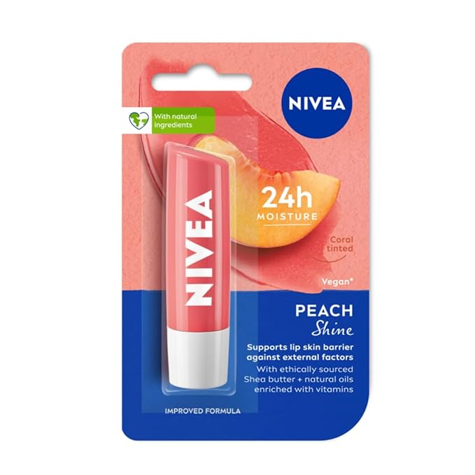 NIVEA Lip Balm, Fruity Peach Shine
