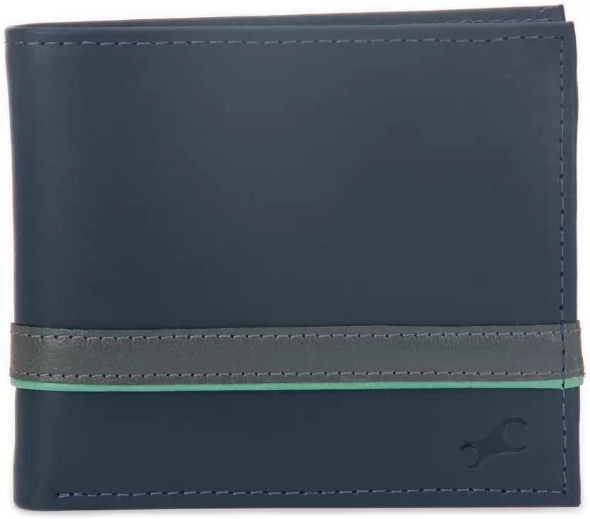 Fastrack  Men Casual Blue Genuine Leather Wallet - Regular Size  (3 Card Slots)