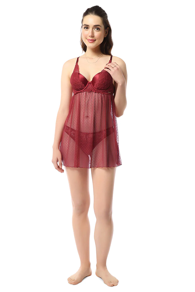 AMANTE Eternal Bliss Padded Wired Babydoll - Mellow Rose
