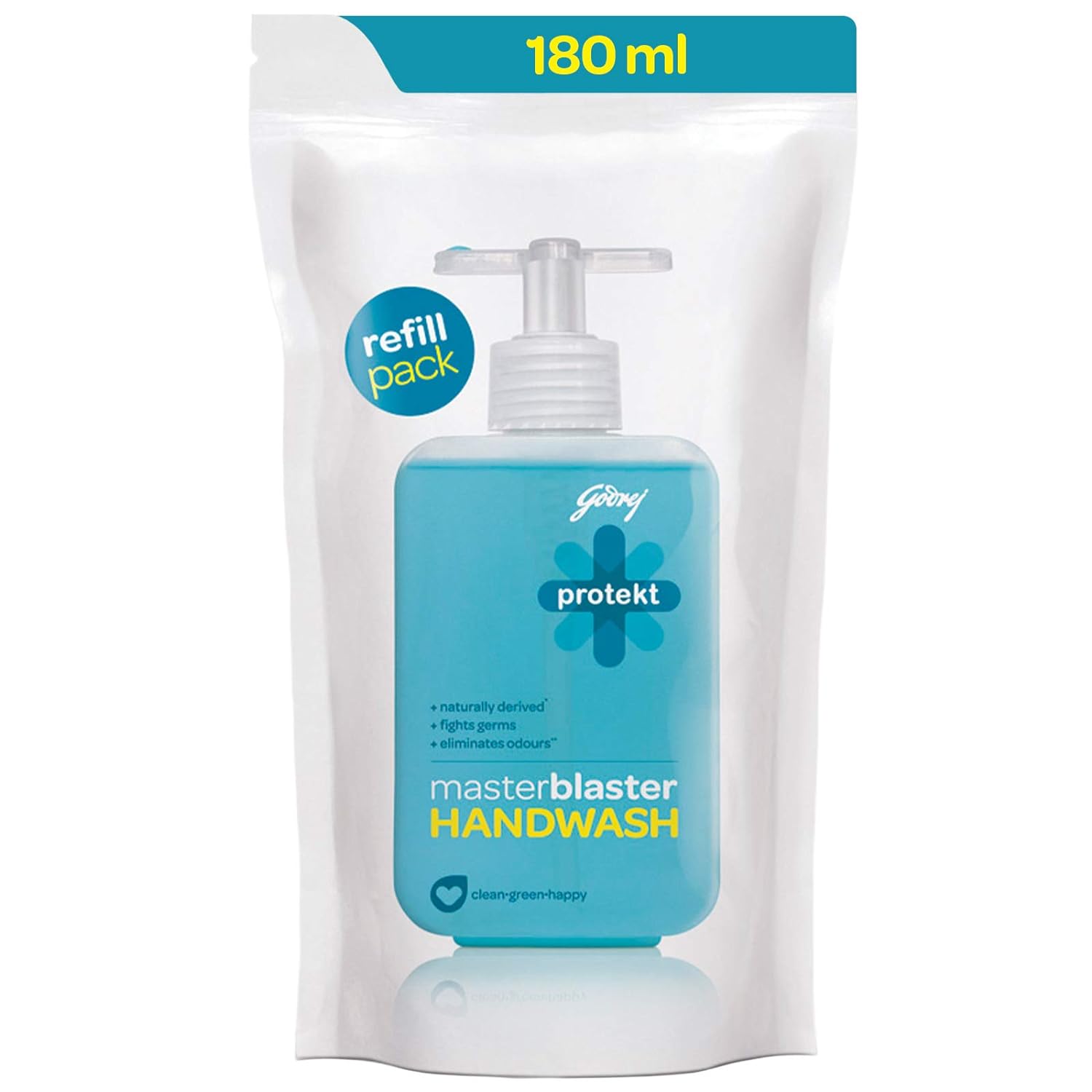 Godrej Protekt Germ Fighter Handwash Refill Pack | Aqua | Germ Protection & Soft on Hands - 180ml