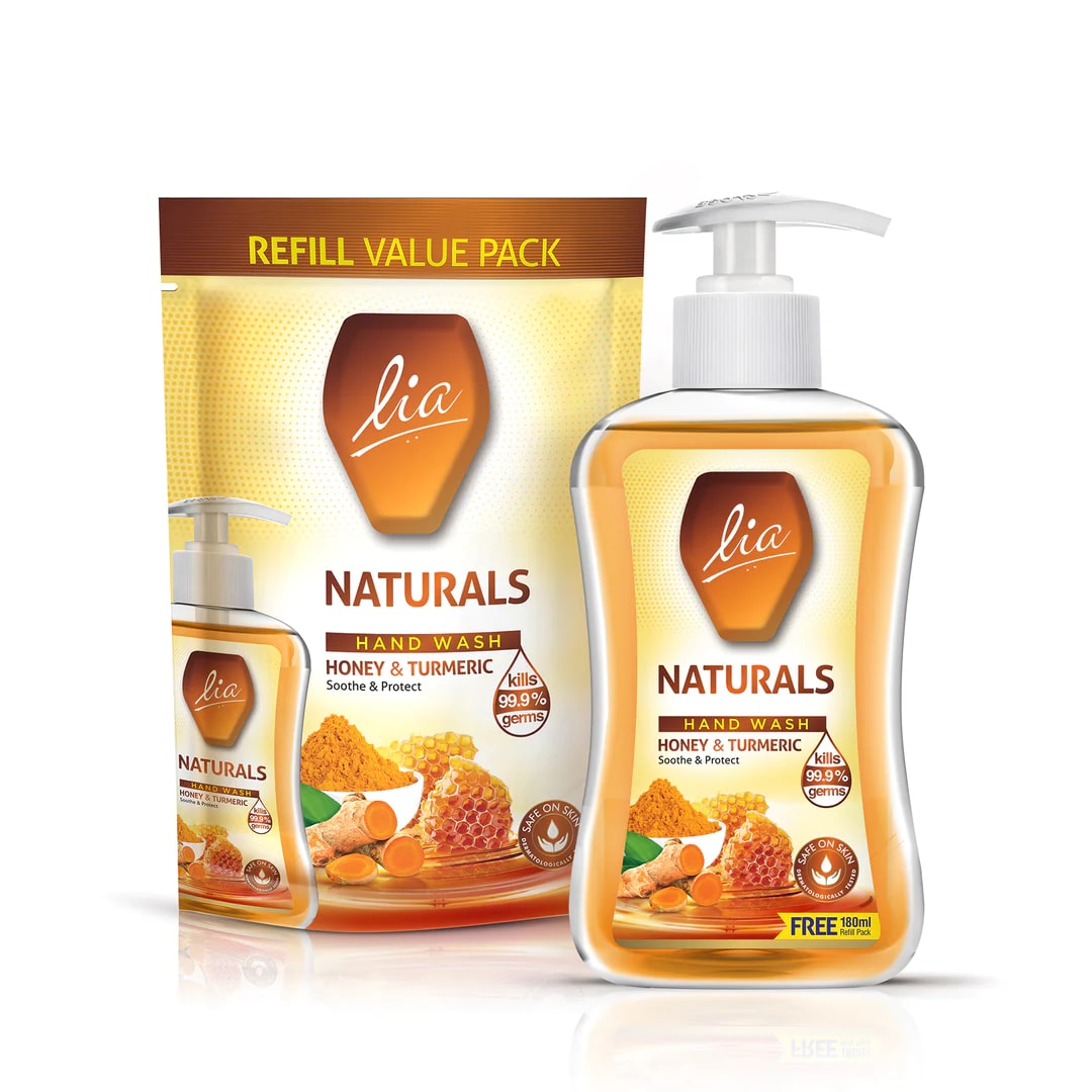 Cycle Lia Agarbatti Lia Naturals 200ml honey and turmeric+180mlrefill pack