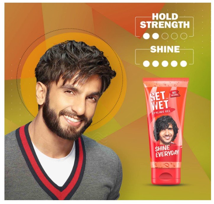 Set Wet Styling Hair Gel for Men Shine Everyday 50ml Light Hold High Shine For Long Hair No Alcohol No Sulphate