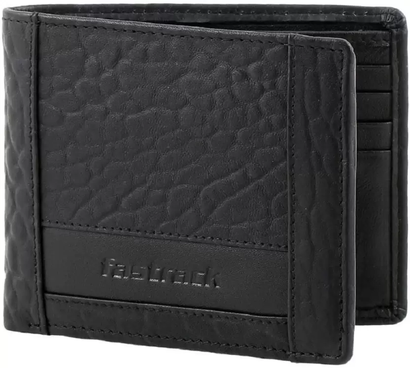 Fastrack  Men Casual Black Genuine Leather Card Holder - Regular Size  (10 Card Slots)
