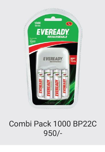 Eveready 1000 Series AA 1.2 V Pack of 4 Rechargeable Battery