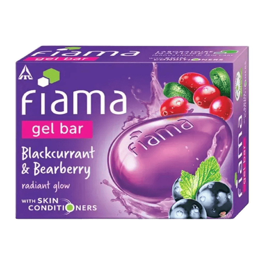 Fiama Gel Bar Blackcurrant and Bearberry, with skin conditioners for moisturized skin 125g soap (Pack of 6)