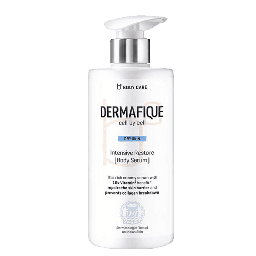Dermafique Intensive Restore Body Serum, Body Lotion for Dry Skin, 10x Vitamin E, Deeply hydrates and moisturizes, Repairs Skin Barrier, Dermatologist Tested (300 ml)