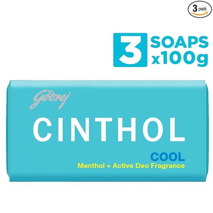 Cinthol Cool Bath Soap – 99.9% Germ Protection, 100g (Pack of 3)