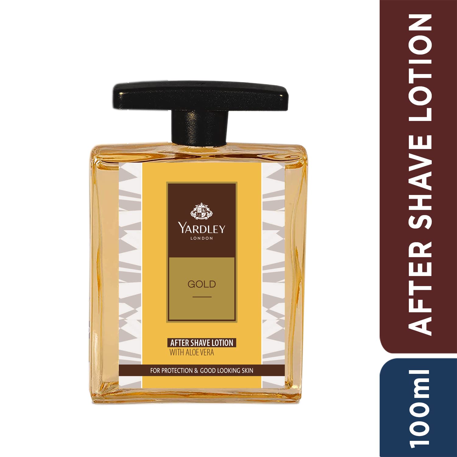 Yardley London Gold After Shave Lotion with Aloe Vera| Daily Use After Shave Lotion for Men| For Protected & Good Looking Skin| 100ml