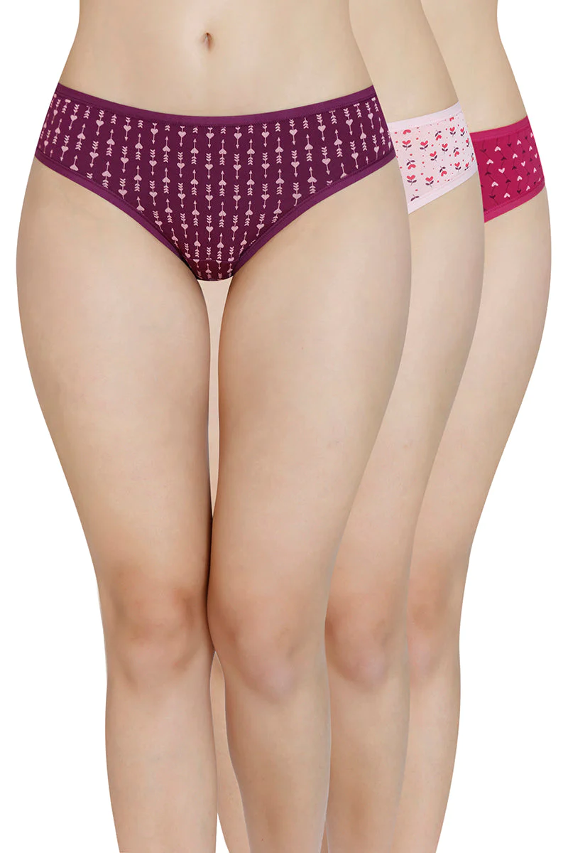 Amante  Printed Low Rise Bikini Panty (Pack of 3)-C418 PRINT
