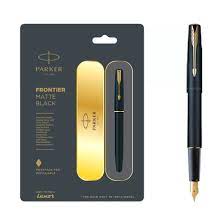 Parker Frontier Matte Black Gold Trim Fountain Pen