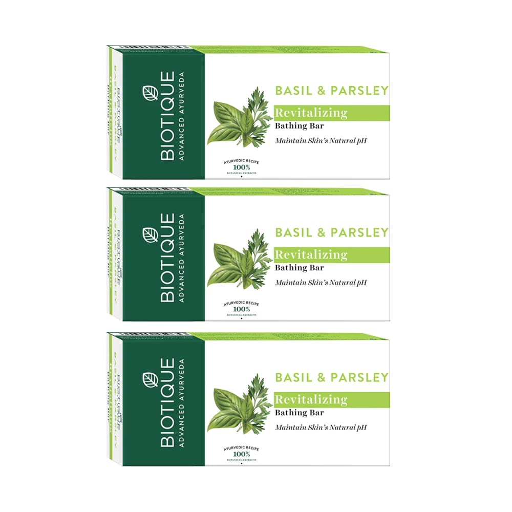 Biotique Pack Of 3- Basil & Parsley Soap