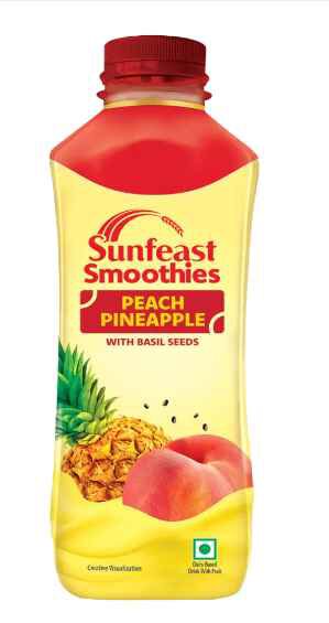 Sunfeast Peach Pineapple Smoothie with Basil seeds, 300ml