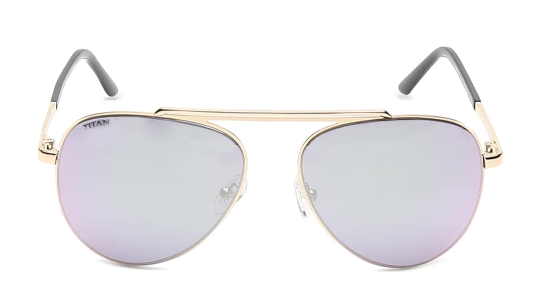 TITAN Gold Aviator Women Sunglasses (GM326YL3F|58)
