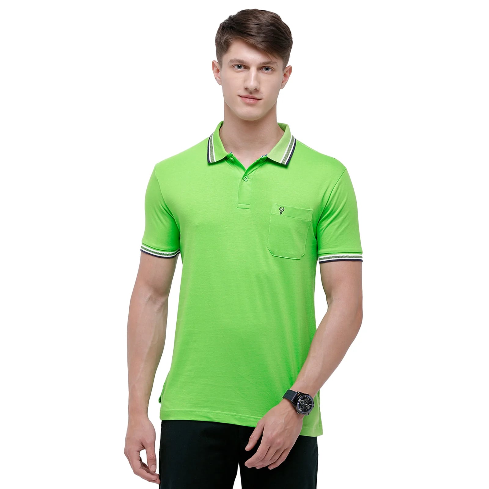 T-shirt Classic Polo Men's Green Sporty Polo Half Sleeve Slim Fit T-Shirt | Pristo - Green