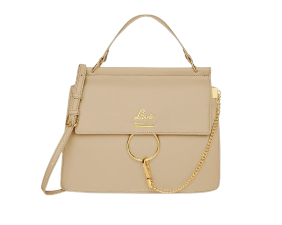 Lavie Women's Ria Flap Beige Satchel Bag