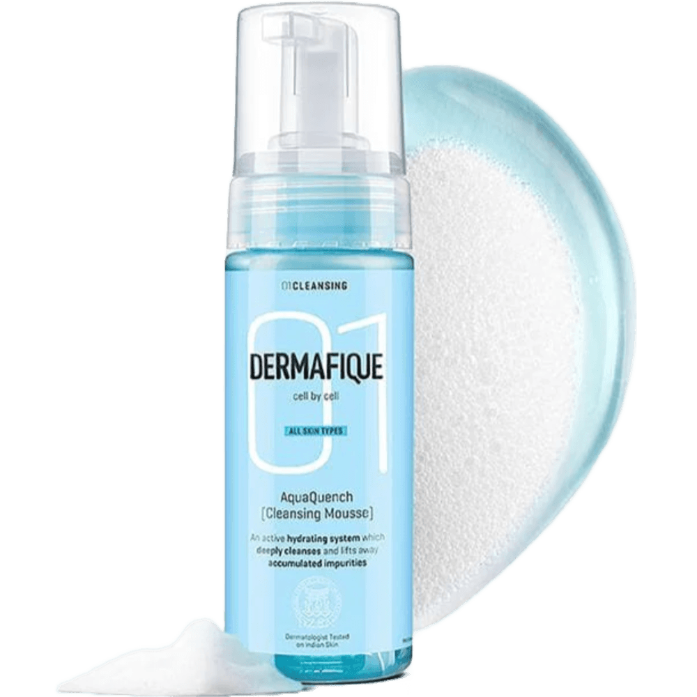Dermafique Aquaquench Cleansing Mousse Foaming Face wash for Dry Skin, with Vitamin E, B5 and Amino Acids, Paraben