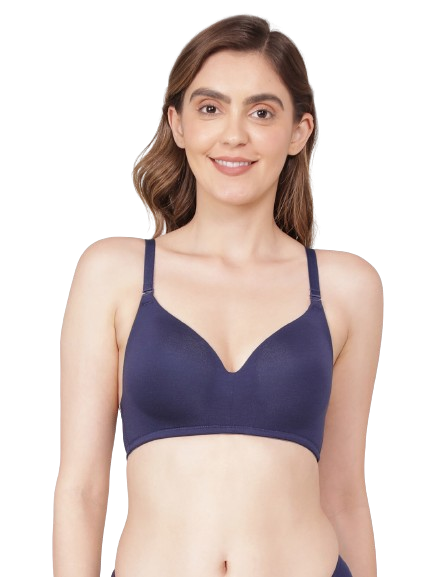 Jockey Women's Wirefree Padded Tencel Lyocell Elastane Stretch Full Coverage Multiway T-Shirt Bra with Adjustable Straps - Classic Navy