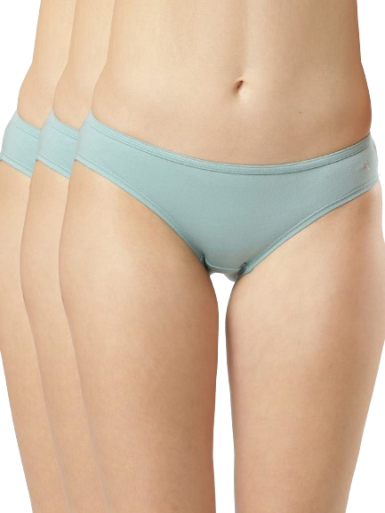 Women's Medium Coverage Super Combed Cotton Elastane Stretch Mid Waist Bikini With Concealed Jockey Waistband and StayFresh Treatment - Assorted(Pack of 3)