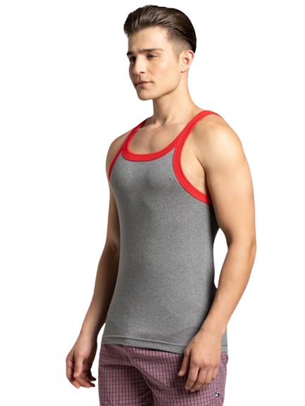 Men's Super Combed Cotton Rib Square Neckline Gym Vest