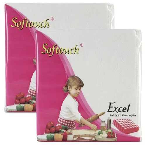 Softouch Excel Paper Napkin - 2 Ply, 2 pcs (50 Sheets each)