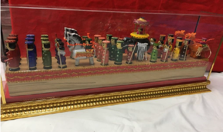 Wooden Dasara Procession with Glass Covering (Width-52cm)