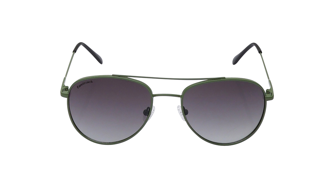 FASTRACK Green Aviator Unisex Sunglasses (M256BK3V)