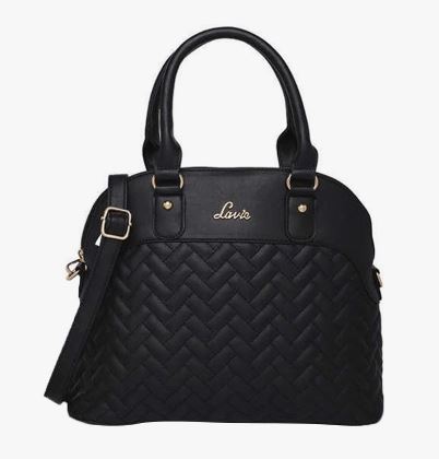 Lavie Criss Marjorie Synthetic leather Zipper Closure Women's Satchel Handbag (BLACK, MEDIUM)