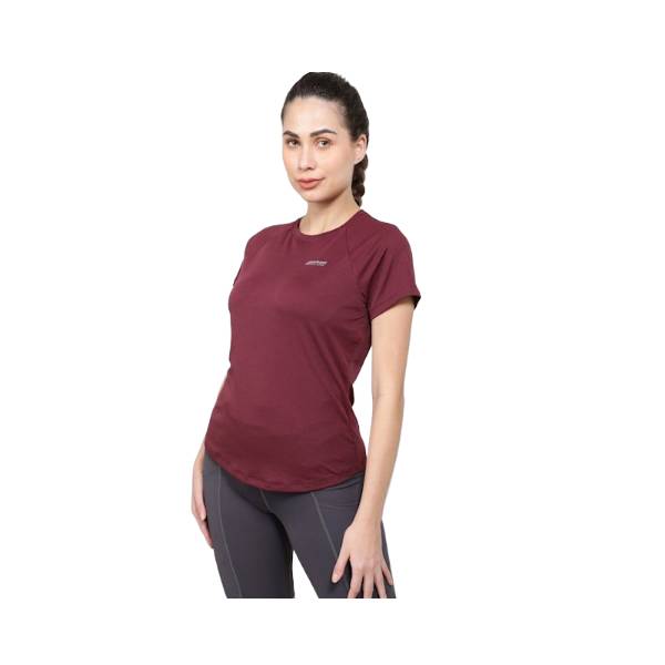 Women's Microfiber Fabric Relaxed Fit Half Sleeve T-Shirt with StayFresh Treatment - Grape Wine