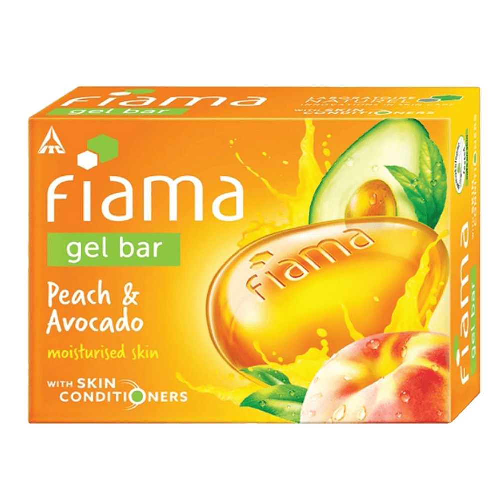 Fiama Gel Bar Peach and Avocado, with skin conditioners for moisturized skin 125g soap (Pack of 6)