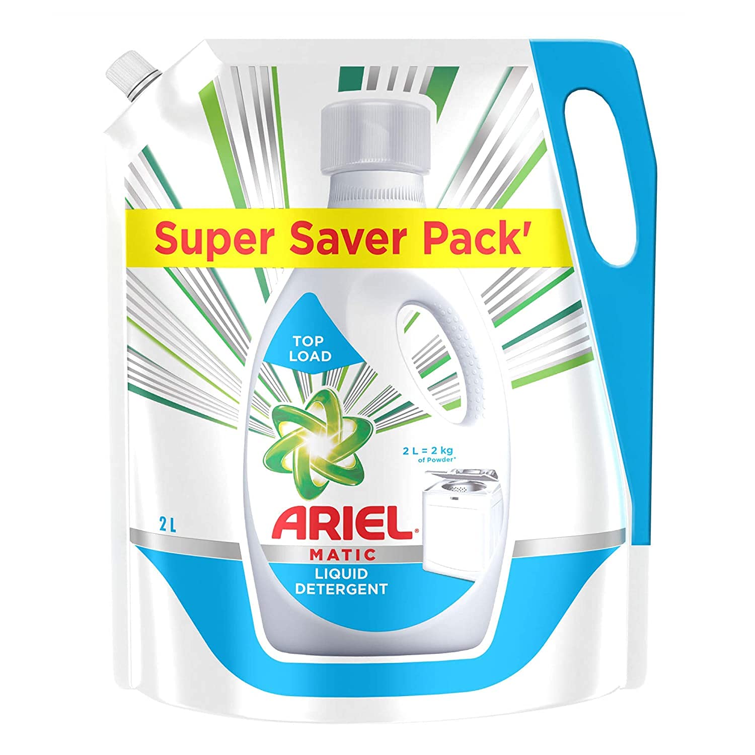 Ariel Matic Liquid Detergent Top Load Refill Pouch, 2 Litre