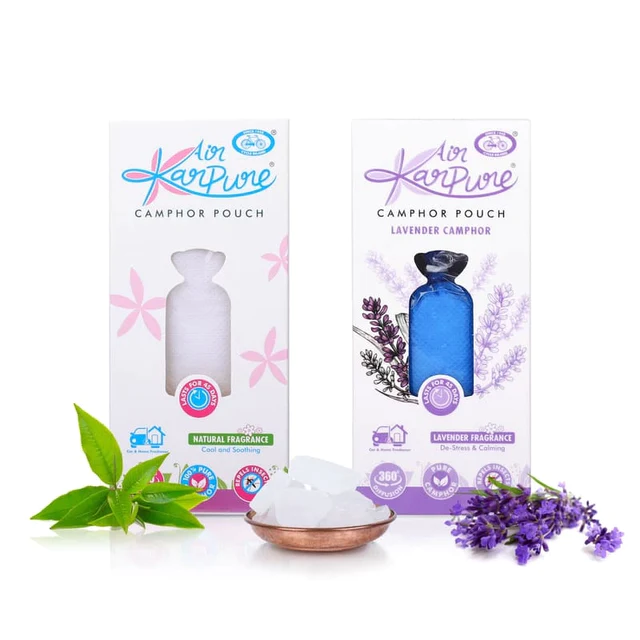Camphor Pouch Combo Lavender & OriginalKARPURE  Camphor Fragrance Air Freshener Diffuser (2 x 60 g)