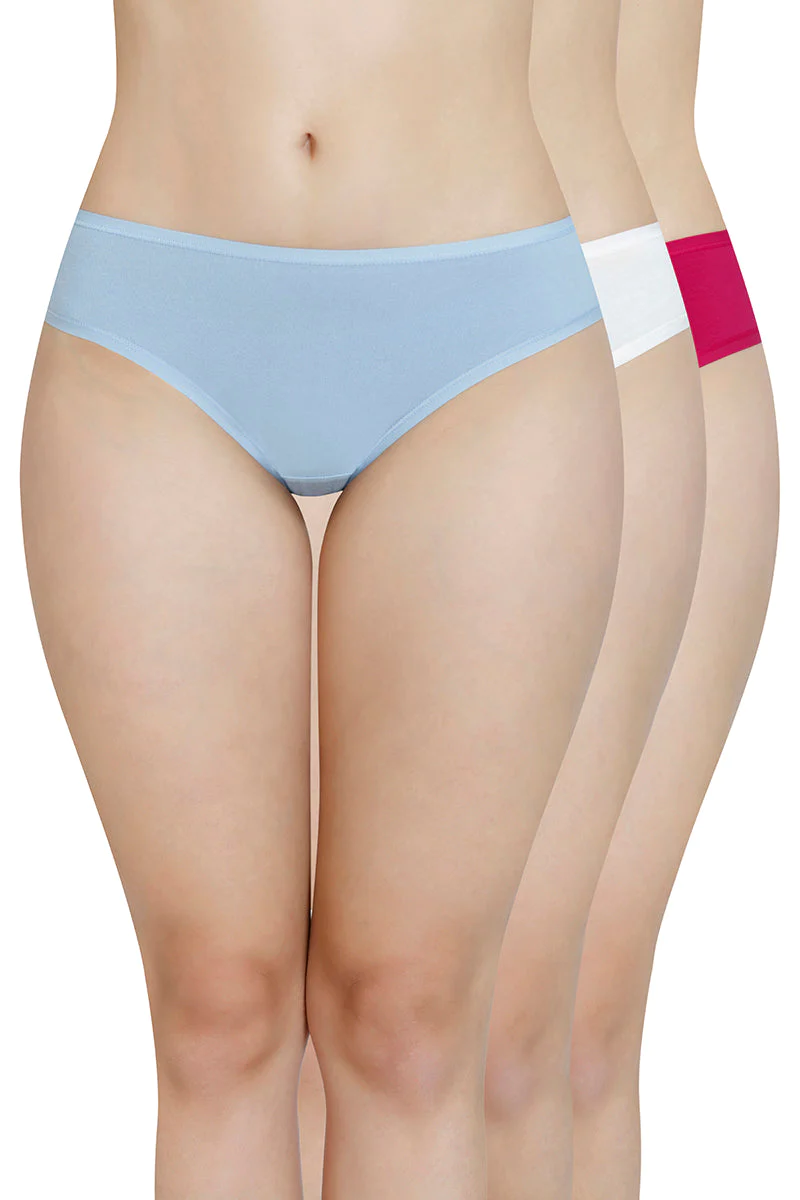 Amante  Solid Low Rise Bikini Panty (Pack of 3)-C405 Solid