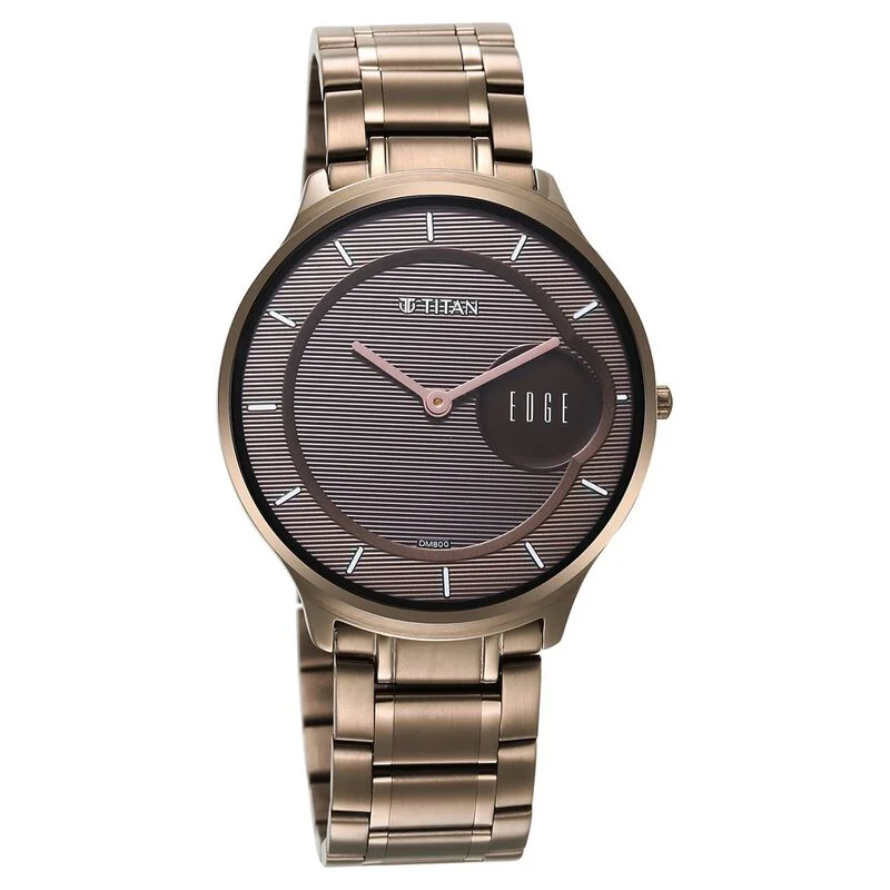 Titan Edge Baseline Grey Dial Analog Stainless Steel Strap watch for Men