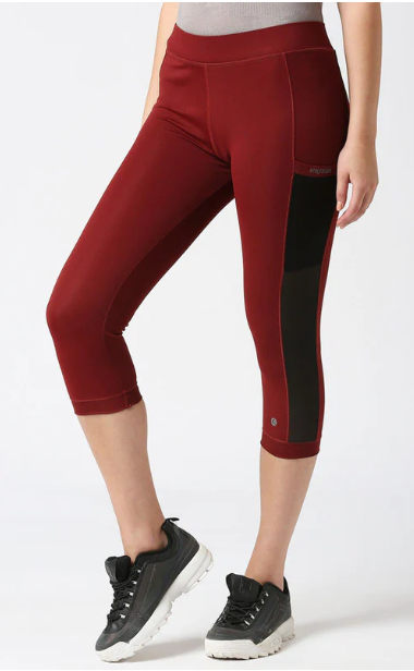 Women Maroon Solid Capri - WONDER CROP - MR (8905700019036)