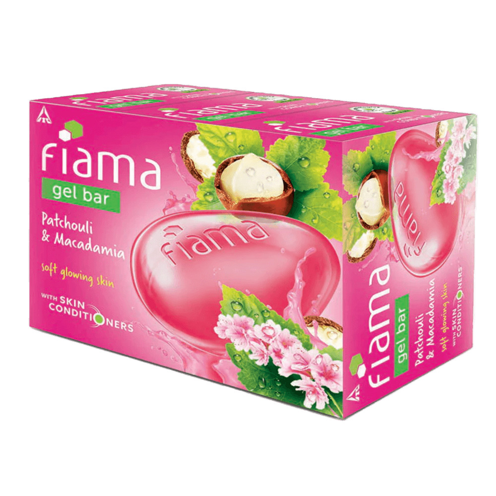 Fiama Gel Bar Patchouli And Macadamia For Soft Glowing Skin With Skin Conditioners 125g, Pack Of 3 soap