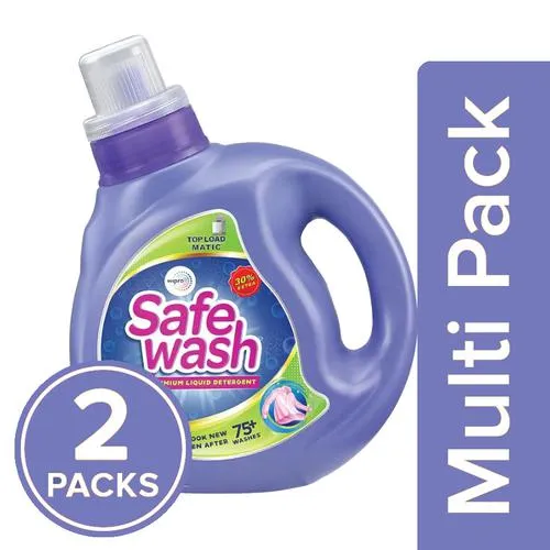 Safewash Matic Top Load Liquid Detergent, 2x1 kg Multipack