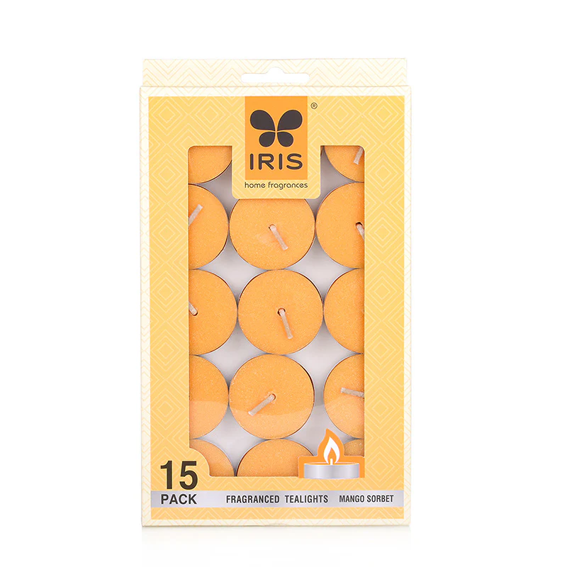 Cycle IRIS 15 Pack Fragranced Tealights - Mango Sorbet 9gm