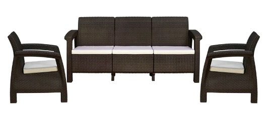 Nilkamal Goa Plastic 3 + 1 + 1 Seater Sofa with Cushion