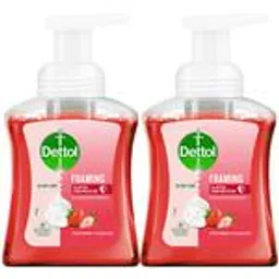 Dettol Strawberry Fragrance Foaming Handwash 250ml, Pack Of 2, 2x250 ml Pump (Multipack)