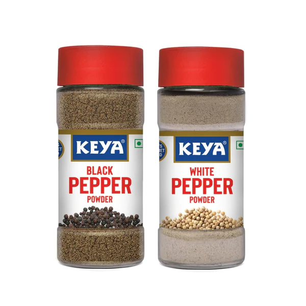 Keya Black Pepper Powder 54g, Keya White Pepper Powder