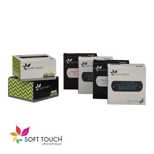 Soft Touch Informal Facial Napkin Tissues - 2 Ply, 200 pcs (Pack of 6)