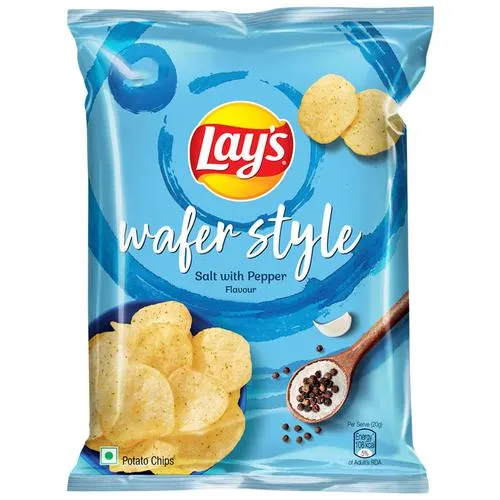 Lays Wafer Style Potato Chips - Salt With Pepper Flavour