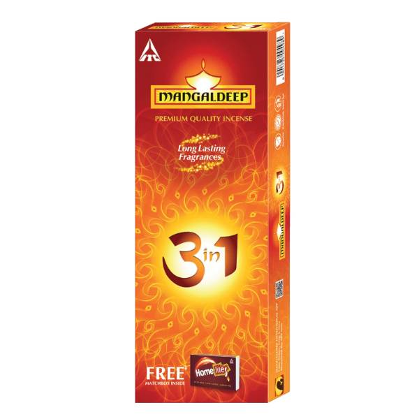 Mangaldeep 3in1 Agarbatti - 3 unique, long lasting fragrances