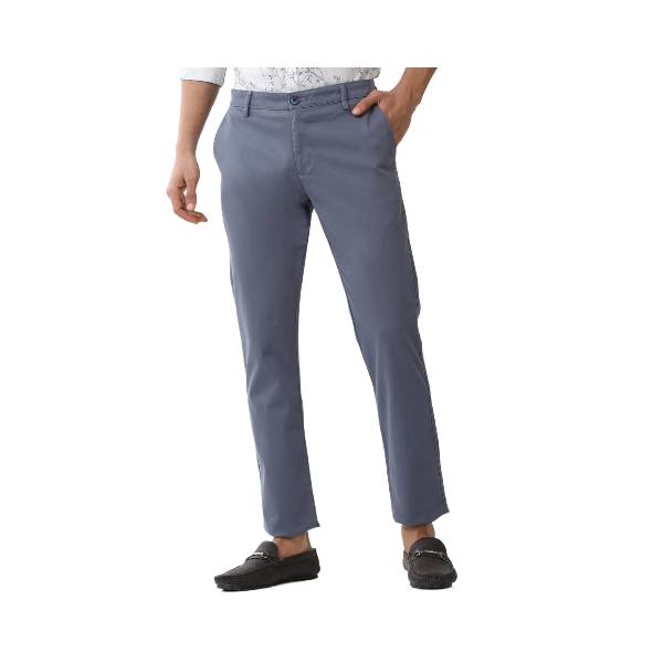 Classic Polo Mens Cotton Solid Moderate Fit Blue Color Trouser | TO2-05 A-BLU-MF-LY