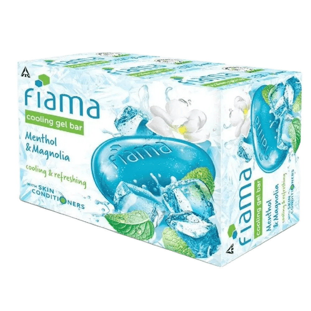 Fiama Cool Gel Bar Menthol and Magnolia, with skin conditioners, 125g Pack of 3 soap